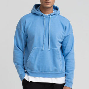 เสื้อฮู้ดสีขาวสำหรับผู้ชาย ทรงโอเวอร์ไซส์ สีพื้น เรียบง่าย สวมใส่สบาย มีกระเป๋า ดีไซน์สตรีทแวร์ ผลิตจากผ้าฝ้าย - Product Image 1
