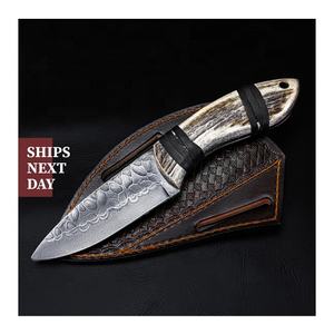 Couteau à légumes en acier D2 fait à la main personnalisé manche en feuille de micarta gaine en cuir fin utilisation en cuisine cadeau de 7 pouces - Product Image 1