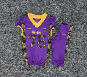 ชุดอเมริกันฟุตบอลมืออาชีพ ปักโลโก้ตามสั่ง หมายเลขแบบ Tackle Twill เสื้อเจอร์ซีย์ Gridiron ผ้าตาข่ายทนทานสำหรับการฝึกซ้อม - Product Image 1
