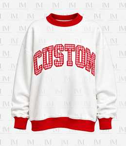 Servicio OEM, Sudadera Casual de Cuello Alto para Mujer, Color Rojo Sólido, con Patrón de Cuadros, Precio al por Mayor, Hecha en Pakistán - Product Image 1