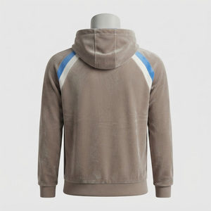 Men's Fleece Hooded Sweatshirt Raglan Sleeve Solid Casual Winter Zipper Front Pocket Regular Fit 100% Cotton Eco-Friendly - Product Image 3