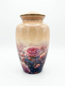 Rose Floral Cremation Urn Keepsake <b>Casket</b> Pink Flower Memorial Urn <b>for</b> Adult <b>Ashes</b> - Product Image 2