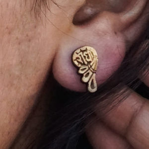 Boucles d'oreilles tendance en bois motif Tulsi, faites à la main, unisexes, bijoux de mode légers, ethniques, vente en gros, cadeau - Product Image 2