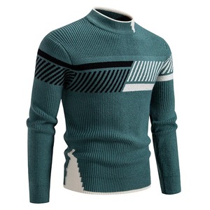 Pull en laine/viscose doux pour homme, tricoté, anti-boulochage, construction durable, respirant, tissu 240g, usage quotidien, extérieur - Product Image 1