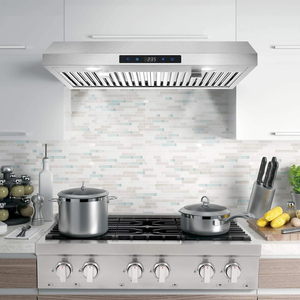 Hotte de cuisine encastrée 30 pouces 600 CFM à 3 vitesses avec commande tactile et éclairage LED - Product Image 2