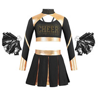 Costume de pom-pom girl pour femmes et filles, uniforme de cheerleading pour adultes, ensemble 2 pièces, débardeur, jupe plissée, bicolore, léger, pour l'entraînement