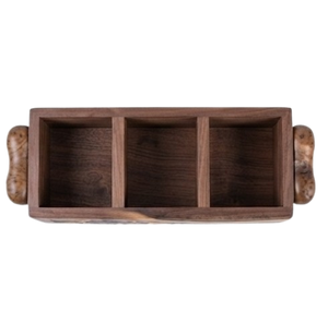 Brown Color Kitchenware Leaf Design <b>Wooden</b> Storage Organizers <b>Caddy</b> Top Selling <b>Wooden</b> <b>Caddy</b> Home Storage Organizers - Product Image 5