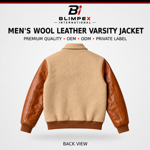 Chaqueta Varsity de Invierno para Hombre, de Alta Calidad, Personalizable, con Cuello Alto, Mezcla de Lana Clásica, Bordada, con Cierre de Cremallera, Botones y Logotipo Impreso - Product Image 2