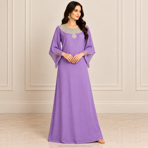 Robe Abaya Kaftan Premium pour Femme avec un Design Élégant à Manches Longues et une Coupe Fluide pour les Soirées Modestes en Modal - Product Image 1