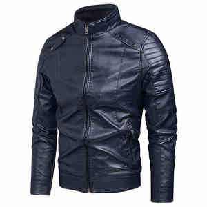 Nouvelle veste en cuir souple pour homme, collection printemps-automne, style tendance, manches longues, dernières tendances. - Product Image 3