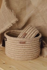 Cestas de Almacenamiento de Fibra Vegetal de Estilo Europeo con Asas, Forma Ovalada, Juego de Contenedores Multiusos para Organización - Product Image 2