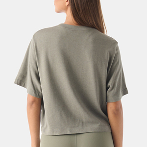 Camisetas Cortas de Punto Personalizadas para Mujer, Camisetas de Algodón Lisas, Holgadas, Sexys para Mujer - Product Image 3