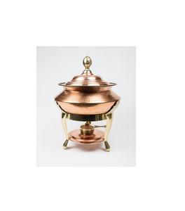 <b>Large</b> Copper and Steel Chafing Dish for Commercial Catering Events with Durable Construction and Elegant Polished Finished - Product Image 2