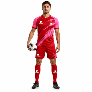 Ensemble d'uniformes de football personnalisés professionnels pour les clubs de football, kit complet de maillots avec shorts et chaussettes, vêtements de sport légers - Product Image 2