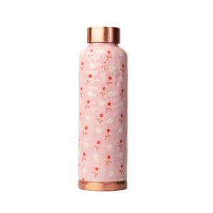 Modern Luxury Copper <b>Water</b> <b>Bottle</b> With Hexagon Pattern Gold And <b>White</b> Design Portable For Travel - Product Image 5