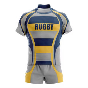 Uniformes de Rugby al Por Mayor de Fábrica, Malla Transpirable de Alta Resistencia, Poliéster, Manga Corta, para Equipos Escolares, Clubes y Academias, Ajuste Personalizado - Product Image 2