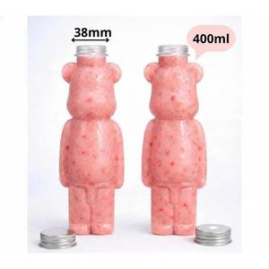 Botella de Plástico PET de 400ml, Forma de Oso, Envase para Bebidas OEM, Hecho en Vietnam, para Té con Leche, Té de Burbujas, Jugo, con Tapa de Rosca - Product Image 1