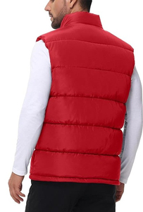 Custom High Quality Custom Logo Men's Canvas Puffer Vest-Lightweight Sleeveless Winter Outerwear Casual Waterproof Breathable - Product Image 5