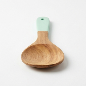 Cuchara para Arroz de Madera de Teca 100% Sólida con Mango Verde Menta, Ecológica, Antiadherente, Utensilio de Cocina - Product Image 2