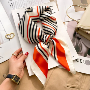 Pañuelo Cuadrado de Seda de Lujo para Mujer, Hiyab de Verano, Envolturas, Pañuelo para el Cuello, Cintas para el Cabello, Diadema, Bandana, Foulards - Product Image 1