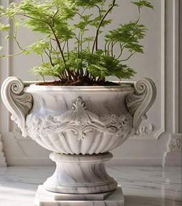 Pots à fleurs en marbre naturel, fabricant de jardinières de luxe, vases en pierre - Product Image 1