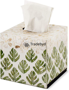 Boîte à mouchoirs décorative en os incrusté, élégante, faite à la main, porte-mouchoirs haut de gamme, accent décoratif pour la maison Tradebyd - Product Image 4