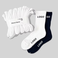 Chaussettes en coton jacquard respirantes et décontractées, noires et blanches, compression de classe 2, avec logo antidérapant sur le revers, chaussettes habillées épaisses