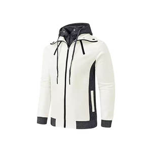 เสื้อฮู้ดมีซิปสำหรับผู้ชายแบบกำหนดเอง ผลิตจากผ้าฟลีซ พร้อมแผ่นป้องกันสำหรับขี่มอเตอร์ไซค์ที่ได้รับการรับรองมาตรฐาน CE และสามารถถอดออกได้ - Product Image 4