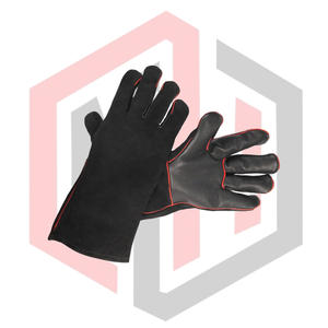 Guantes de Jardinería de Cuero Negros, Guantes de Seguridad Resistentes al Calor, Transpirables, Sin Silicona, Anti-Impactos, para Bomberos - Product Image 2