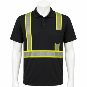 Camiseta Polo de Seguridad Reflectante de Alta Visibilidad con Logotipo Personalizado, Ropa de Trabajo Industrial Transpirable de Secado Rápido para Hombre, Uniformes de Construcción - Product Image 1