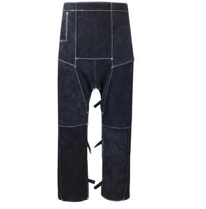 Pantalon de soudeur en cuir de vachette de qualité supérieure, résistant, pour la protection des jambes, vêtements de travail pour la construction et la soudure - Product Image 2