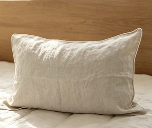Fundas de Almohada de Alta Calidad Personalizadas de Fábrica, 100% Lino Puro Tejido, Color Sólido, Lavables - Product Image 4