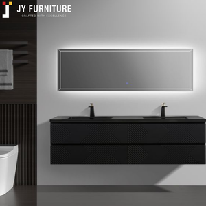 Mueble de Baño Moderno y Lujoso de JY Furniture, Gabinete de Madera Pulida Resistente al Agua, Duradero y Fácil de Limpiar, con Espejo para Apartamento u Hotel - Product Image 4