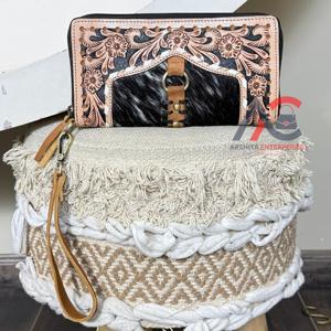 Cartera Larga de Diseño de Lujo, Cartera de Cuero Hecha a Mano, Tarjetero y Monedero para Mujer, Cartera de Piel de Vaca, Bolso de Mano Elegante - Product Image 1