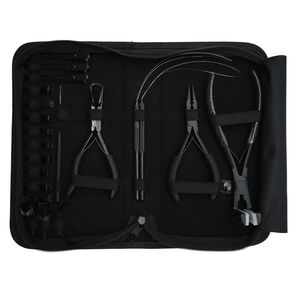 Professional Hair Extension Tool Kit with Micro Bead Remover Crimping & <b>Tape</b> In Pliers set Hair <b>Hook</b> & <b>Loop</b> Tool Parting Finger - Product Image 1