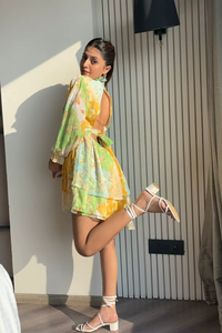 Nuevo Vestido Tipo Playsuit Ecológico con Estampado Floral Satinado, Estilo Línea A, Informal, para la Noche o la Playa, Venta al Por Mayor para Mujer - Product Image 4