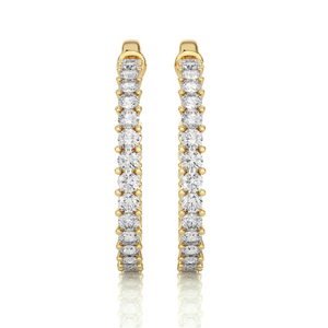 Pendientes de Aro con Diamantes Naturales de 1.84 Quilates, Claridad VS1, Color HI, Oro de 14K, Corte Brillante, Estilo Étnico, Certificados, para Mujer - Product Image 1