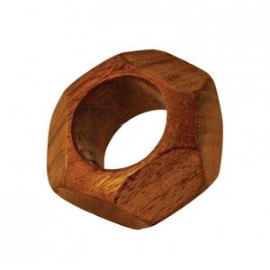 Ensemble d'anneaux de serviette élégants en bois naturel, accessoires de décoration de table, faits à la main, écologiques, pour les fêtes - Product Image 1