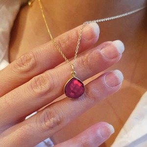 Handmade 12mm Ruby Quartz Heart <b>Pendant</b> Necklace 925 Sterling Silver Bezel Setting Gold Plated Wedding Fashion <b>Pendant</b> Necklaces - Product Image 3