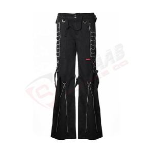 Chaîne de pantalon en cuir faite à la main personnalisée, style gothique, punk gothique, noir vintage, pantalon en coton - Product Image 2