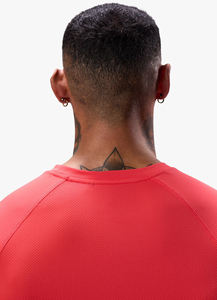 Camiseta Roja Sólida para Hombre, Cuello Redondo, Ajustada, Manga Corta, Transpirable, Informal, para Verano - Product Image 2