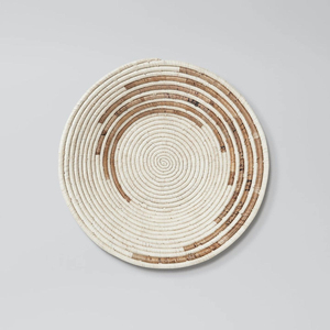 Handmade Woven Wall Basket Decor Banana Fiber <b>Hanging</b> Art Round Tray For Living Room & Modern Farmhouse Accents - Product Image 1