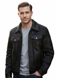 Veste en cuir de vachette de haute qualité, design moderne et élégant, coupe ajustée, finition soignée et tendance. - Product Image 2