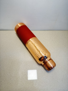Handcrafted Pure Copper Water Bottle 1000ml Leakproof Half-Hammered Drinkware Gym Sports Copper Flask with Color Coating - Product Image 4