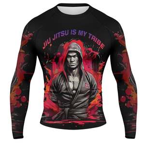 Solid Color Men <b>Long</b> <b>Sleeves</b> Rash Guard for Fitness Wear Quick Dry And Comfortable Men Rash Guard for Sale - Product Image 1