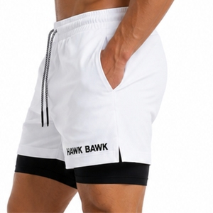 Men's Double <b>Layer</b> Eco-Friendly Solid Running Shorts Premium Quality Quick Dry Custom Made - Product Image 3