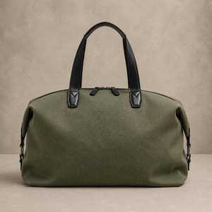 Bolsa de Viaje de Lona y Cuero Personalizada para Hombre, Bolsa Deportiva Resistente, Bolsa de Gimnasio, Bolsa de Viaje de Fin de Semana, LCDB-0011G - Product Image 4