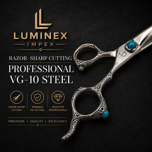 NYBL-55 5.5inch Straight <b>Left</b>-<b>handed</b> <b>Scissors</b> JAPAN 440C Sharp 58-59HRC Hardness Stainless Steel Handle Barber Shears Hair 28 - Product Image 5