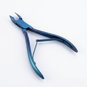 Coupe-cuticules professionnel en acier inoxydable bleu, qualité chirurgicale, pour podologie, instrument de classe II approuvé CE - Product Image 2
