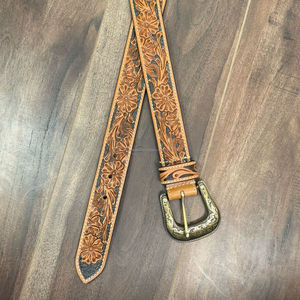 2025 Trending Floral Designer Cinturón de cuero mecanizado a mano para hombres y mujeres Personalización Cinturones de cuero genuino de vaca ajustables - Product Image 6